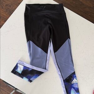 Adidas Black and Purple Leggings